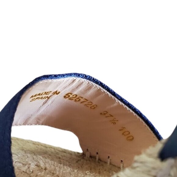 Gucci Lilibeth Sylvie Web Multicolor Canvas Wedge Espadrille Sandals - Picture 7 of 9